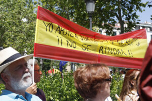 Imagen de archivo de una vista de la concentración en Madrid del pasado sábado convocada por Cinco asociaciones de jueces y fiscales frente a la sede del Tribunal Supremo. EFE/ JP Gandul
