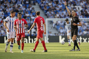 Fotografía de Juan Herrero, en la que puede verse en una imagen de archivo al árbitro José María Sánchez Martínez, durante un partido de la LaLiga EA Sports del 25 de mayo de 2024. EFE