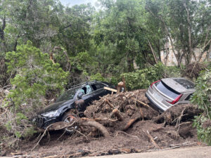 Vista general este domingo, 6 de julio, de los estragos ocasionados por las inundaciones en el área rural de Kerrville (Texas, EE.UU.). EFE/Alejandra Arredondo