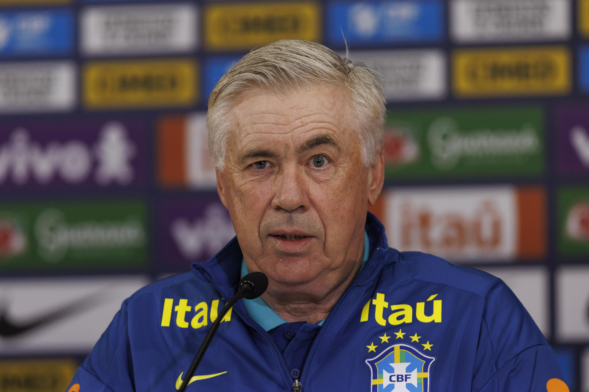 Fotografía de archivo del 9 de junio de 2025 del entrenador de la selección brasileña de fútbol, Carlo Ancelotti. EFE/Isaac Fontana
