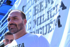 El diputado brasileño Eduardo Bolsonaro, hijo del expresidente Jair Bolsonaro, en una fotografía de archivo. EFE/Andre Borges