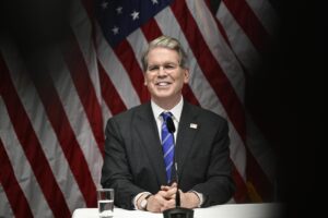 El secretario del Tesoro de Estados Unidos, Scott Bessent, en Estocolmo, Suecia, el 29 de julio de 2025. EFE/EPA/Magnus Lejhall SWEDEN OUT