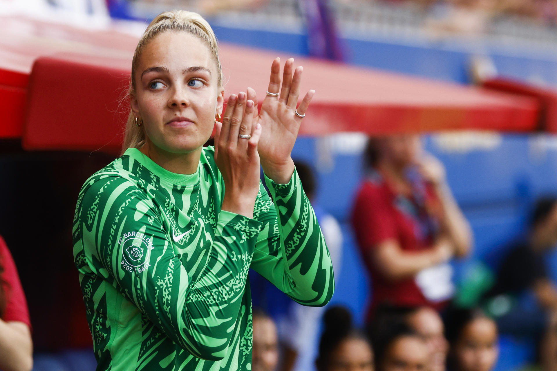 La portero británica del FC Barcelona Ellie Roebuck, en una foto de archivo. EFE/ Quique García