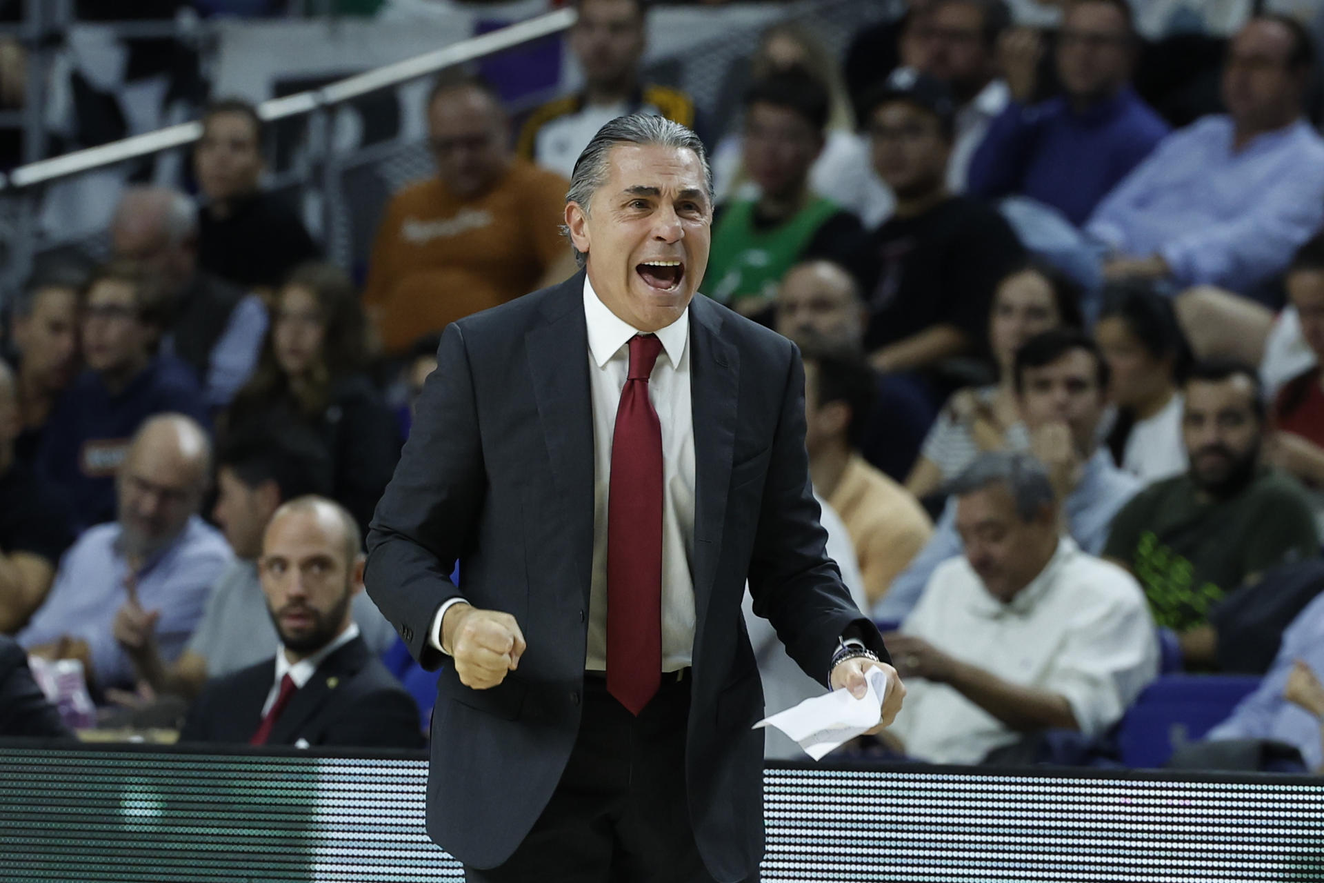 Foto de archivo de Juanjo Martín en la que se ve al italiano Sergio Scariolo durante un partido de la EuroLiga entre Real Madrid y Virtus de Bolonia.