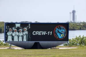 Vista de una imagen de la misión Crew-11, en el Centro Espacial Kennedy de la NASA en Titusville, Florida (EE.UU.). EFE/EPA/CRISTOBAL HERRERA-ULASHKEVICH