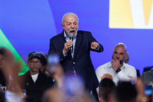 Fotografía del 25 de julio de 2025 del presidente de Brasil, Luiz Inácio Lula da Silva, en Osasco (Brasil). EFE/ Isaac Fontana
