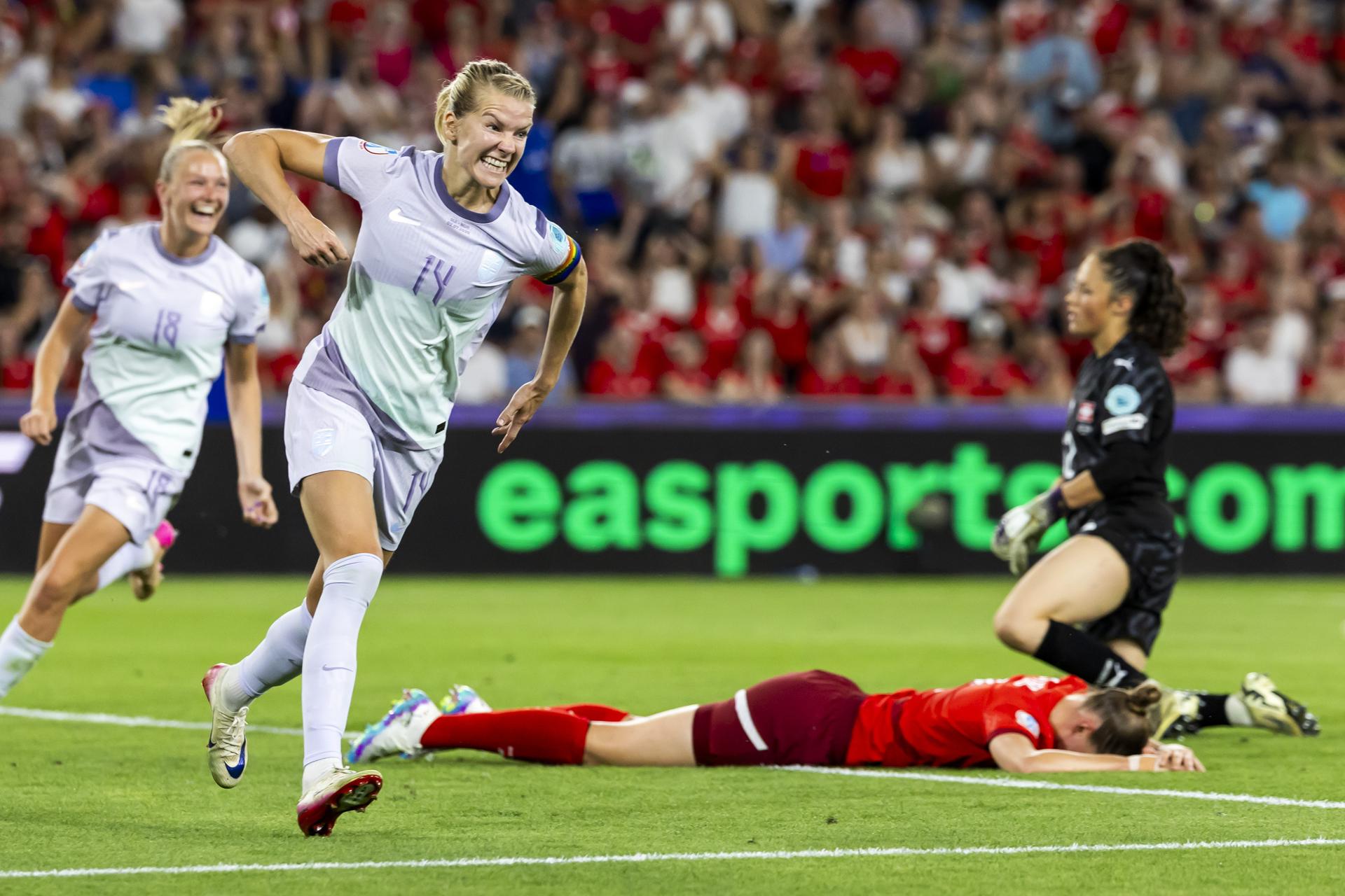 Noruega logró una remontada agónica este miércoles al imponerse por 1-2 a la anfitriona Suiza, en el partido inaugural de la Eurocopa femenina 2025, y que supuso un triunfo que supo proteger incluso después de fallar un penalti. EFE/EPA/MICHAEL BUHOLZER EDITORIAL USE ONLY