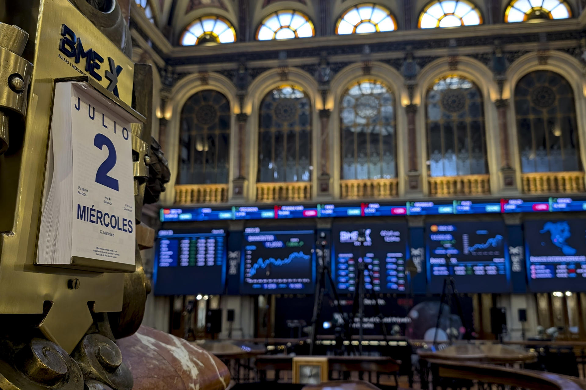 Imagen de este miércoles de la Bolsa de Madrid. EFE/ Vega Alonso