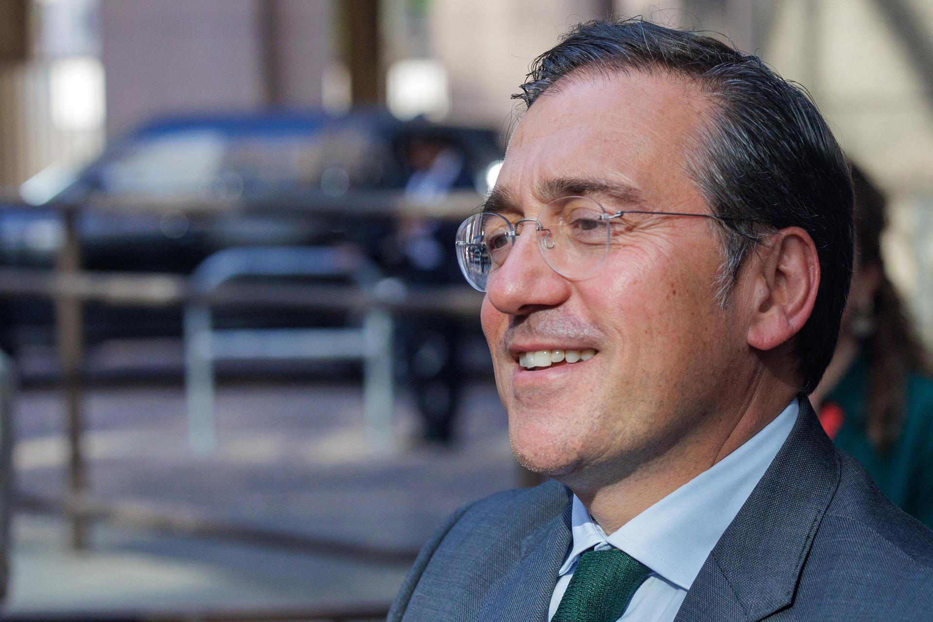 El ministro español de Asuntos Exteriores, José Manuel Albares, en Bruselas. EFE/EPA/OLIVIER MATTHYS