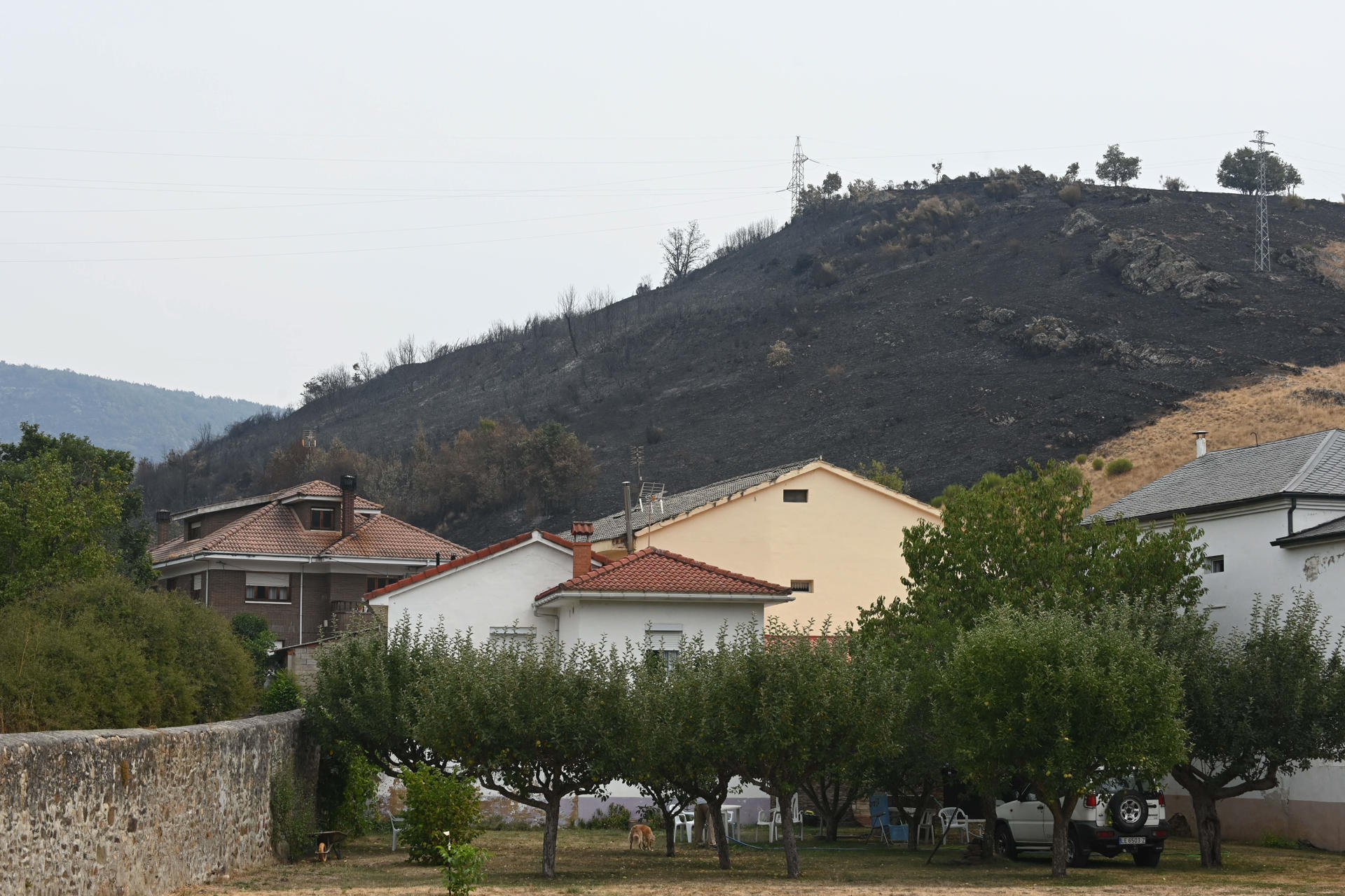Zona afectada por el incendio en la zona de Garaño (León). EFE/J.Casares