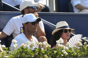 El tenista español Rafa Nadal y su mujer Mery Perelló, en una foto de archivo. EFE/ Miquel A. Borras