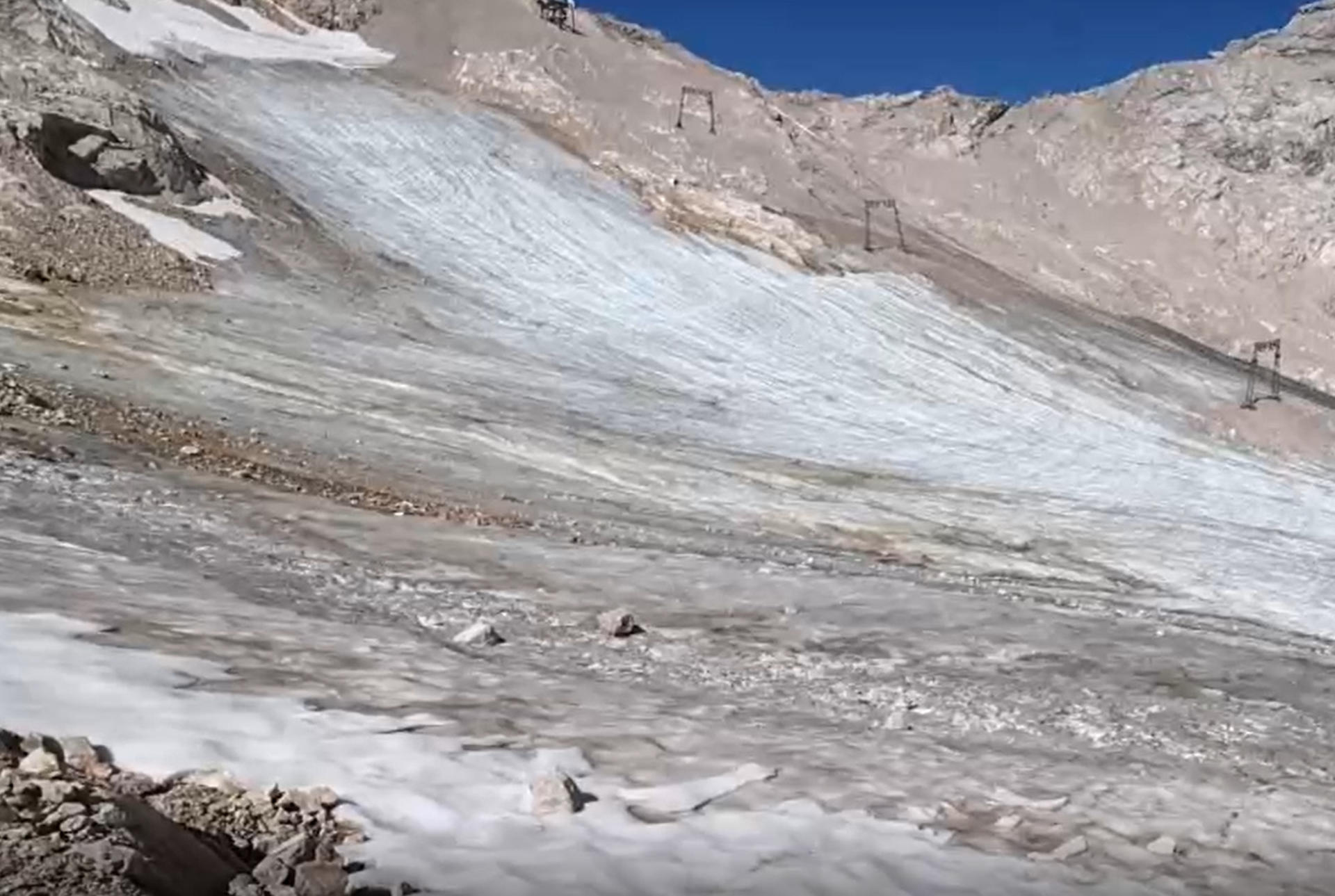 Captura de vídeo del glaciar Nördliche Schneeferner. EFE