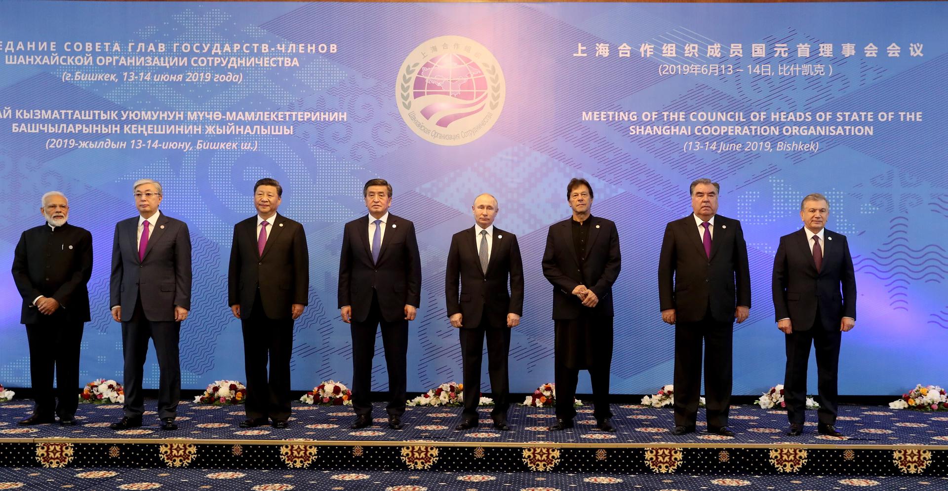 Foto de familia de la cumbre de la OCS de 2019. EFE/ Igor Kovalenko