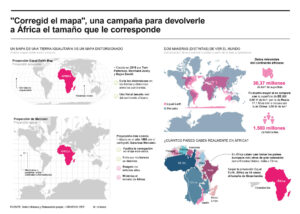 África es catorce veces el tamaño de Groenlandia y en ella caben casi todos los países europeos, más Estados Unidos, Japón, México y China. Sin embargo, el mapamundi más usado desde el siglo XVI no refleja eso. Una campaña apoyada por la Unión Africana (UA) busca ahora cambiar esa anomalía histórica.