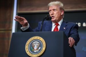El presidente de Estados Unidos, Donald Trump. EFE/Samuel Corum