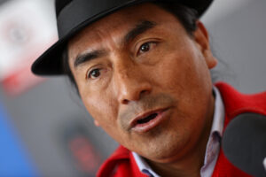Foto de archivo del excandidato a la Presidencia de Ecuador de Pachakutik y presidente de la Confederación de Nacionalidades Indígenas del Ecuador (Conaie), Leonidas Iza. EFE/José Jácome