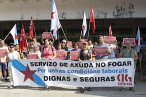 El sindicato CIG convoca huelga en los servicios de ayuda en hogar de Galicia tras el asesinato de una trabajadora social, Teresa. EFE/ Salvador Sas