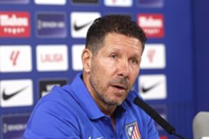 Simeone, en la rueda de prensa. EFE/J.P. Gandul.