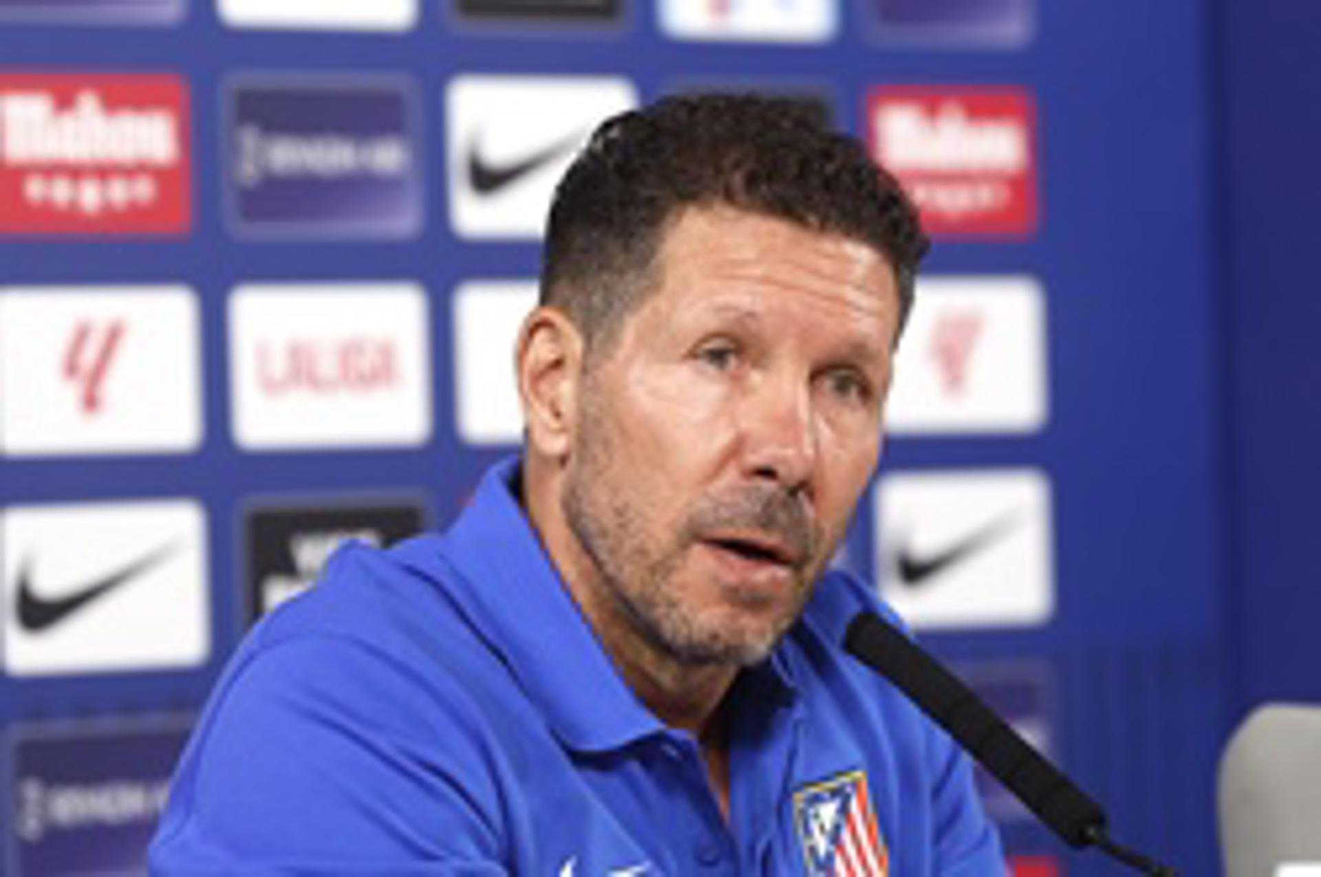 Simeone, en la rueda de prensa. EFE/J.P. Gandul.
