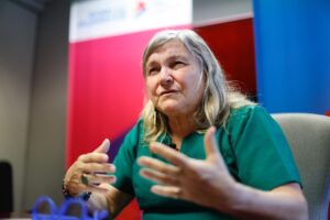 La directora regional de ONU Mujeres, María Noel Vaeza, habla durante una entrevista con EFE este jueves, en Ciudad de México (México). EFE/ Sáshenka Gutiérrez