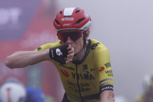 El ciclista danés Jonas Vingegaard (Visma-Lease a Bike) celebra su victoria en la segunda etapa de la Vuelta a España, el pasado 24 de agosto. EFE/ Javier Lizón
