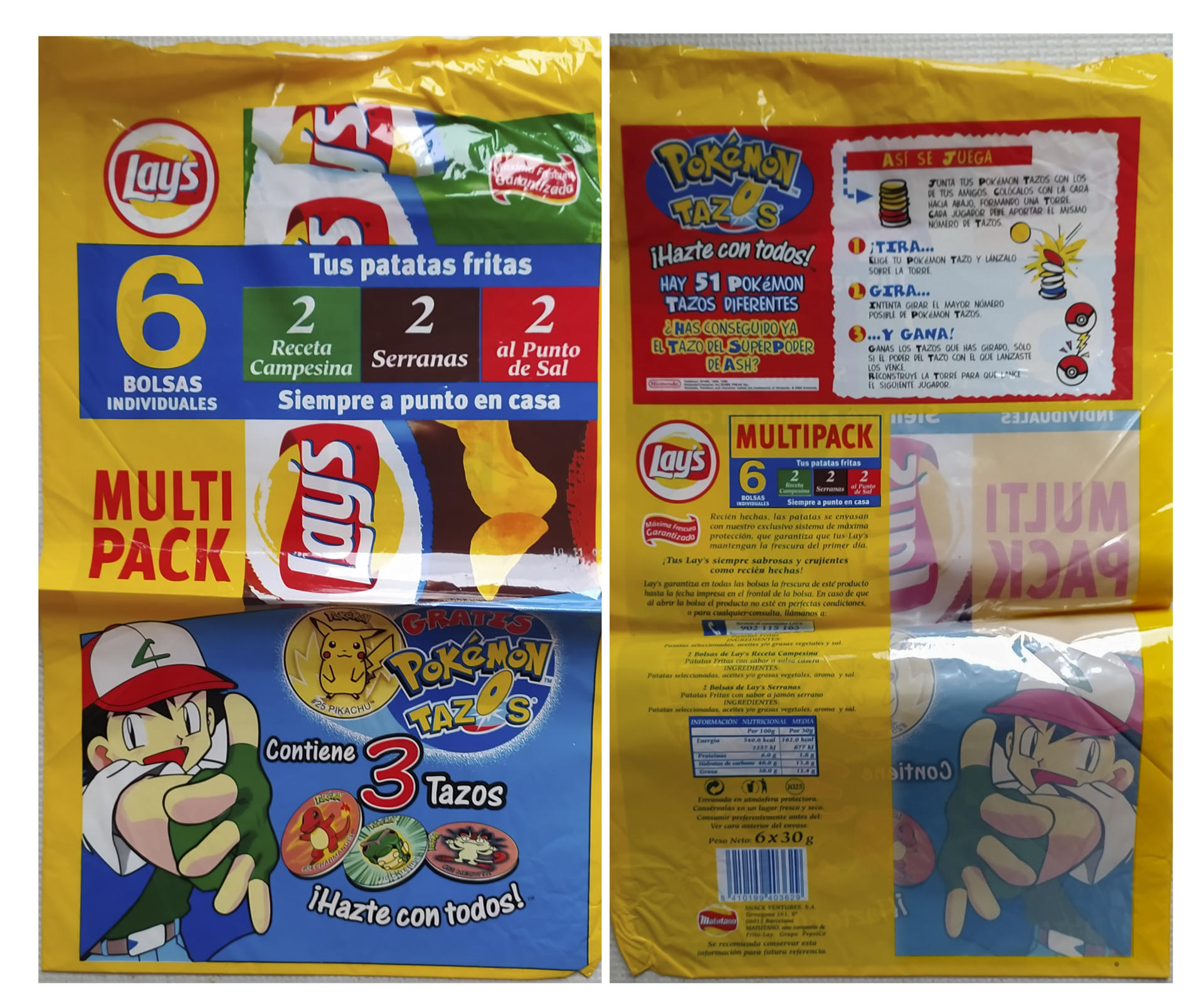 El fenómeno Pokémon, que lleva casi tres décadas cautivando a distintas generaciones, ha disparado la búsqueda desde cartas raras a juguetes o envoltorios como una bolsa promocional de patatas fritas del año 2000 por la que un coleccionista llegó a pagar 1.210 euros en una subasta, lo que demuestra que también puede ser una inversión rentable. EFE/ Miguel íngel Domínguez SOLO USO EDITORIAL SOLO DISPONIBLE PARA ILUSTRAR LA NOTICIA QUE ACOMPAÑA (CRÉDITO OBLIGATORIO)