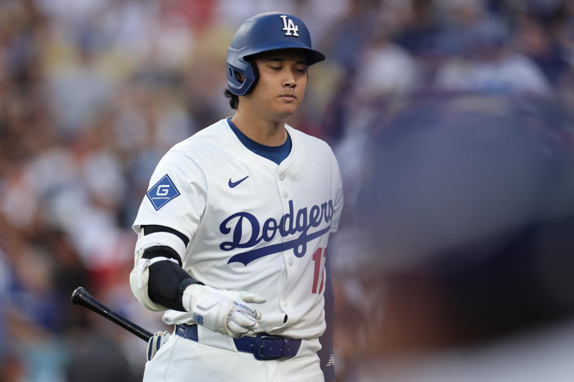 Shohei Ohtani de Los Angeles Dodgers durante un juego de la MLB. EFE/EPA/ALLISON DINNER