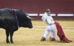 La novillera Olga Casado este viernes durante la segunda corrida de toros de la Semana Grande de San Sebastián. EFE/Javier Etxezarreta