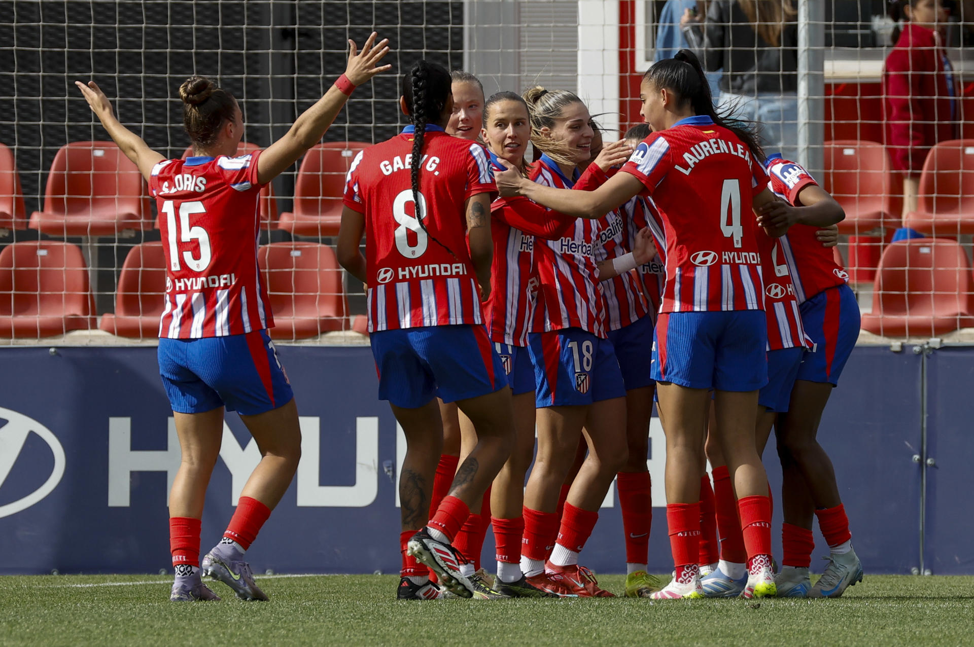 Las jugadoras del Atlético de Madrid celebran un gol. EFE/ Chema Moya