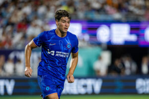 Foto de archivo del 8 de agosto de 2025 del español Marc Guiu, en un amistoso con el Chelsea frente al Real Madrid en Charlotte (Carolina del Norte. EE. UU.). EFE/ Scott Kinser