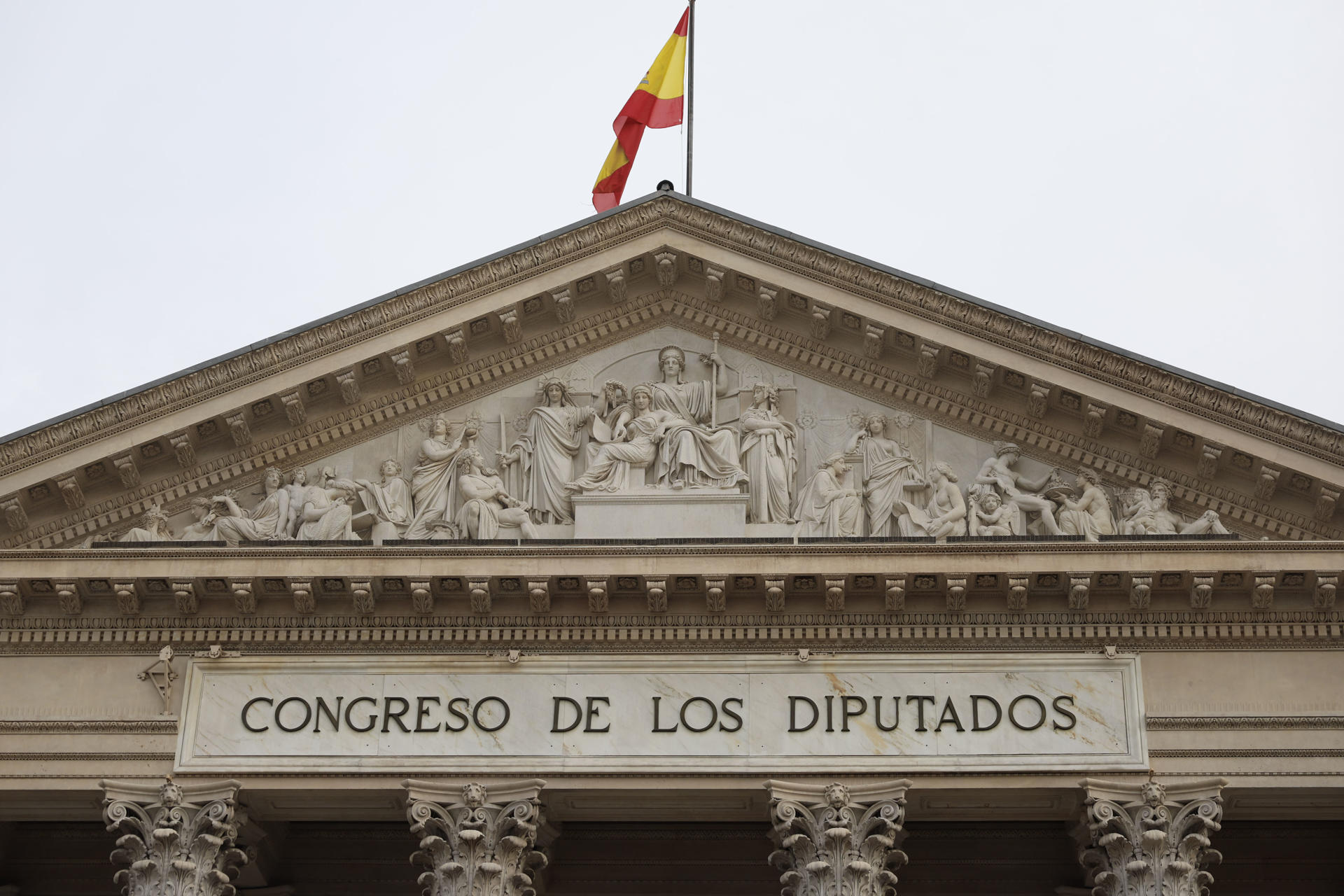 Imagen de archivo (10/02/2025) de la fachada del Congreso de los Diputados situado en la Carrera de San Jerónimo. EFE/Mariscal