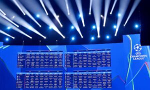 Resultado del sorteo de la Liga de Campeones celebrado este jueves en Mónaco. EFE/EPA/MOHAMMED BADRA