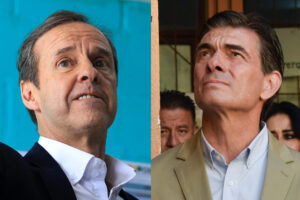 Combo de dos fotografías donde aparecen Jorge Quiroga (i) y Rodrigo Paz Pereira. EFE/ Gabriel Márquez / STR