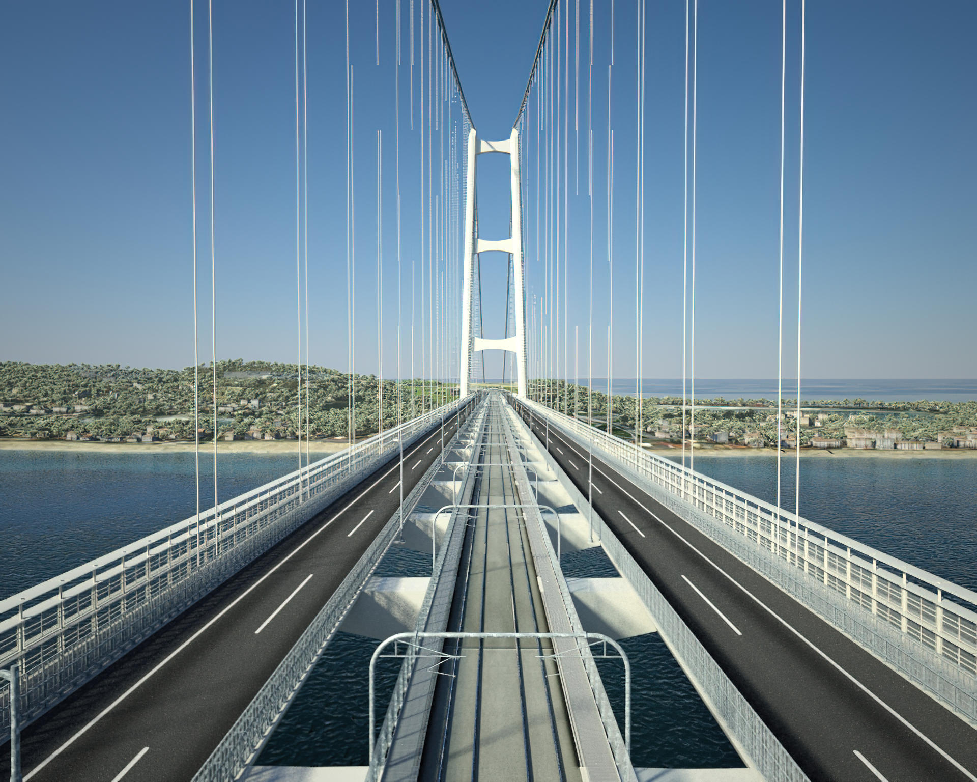 El Gobierno italiano aprobó este miércoles el proyecto definitivo para la construcción del puente sobre el estrecho de Mesina (sur), que unirá la península Itálica, desde Calabria, con la isla de Sicilia, y cuyas obras podrían comenzar tras el verano y concluir entre 2032 y 2033. EFE/Compañía Webuild SOLO USO EDITORIAL/SOLO DISPONIBLE PARA ILUSTRAR LA NOTICIA QUE ACOMPAÑA (CRÉDITO OBLIGATORIO)