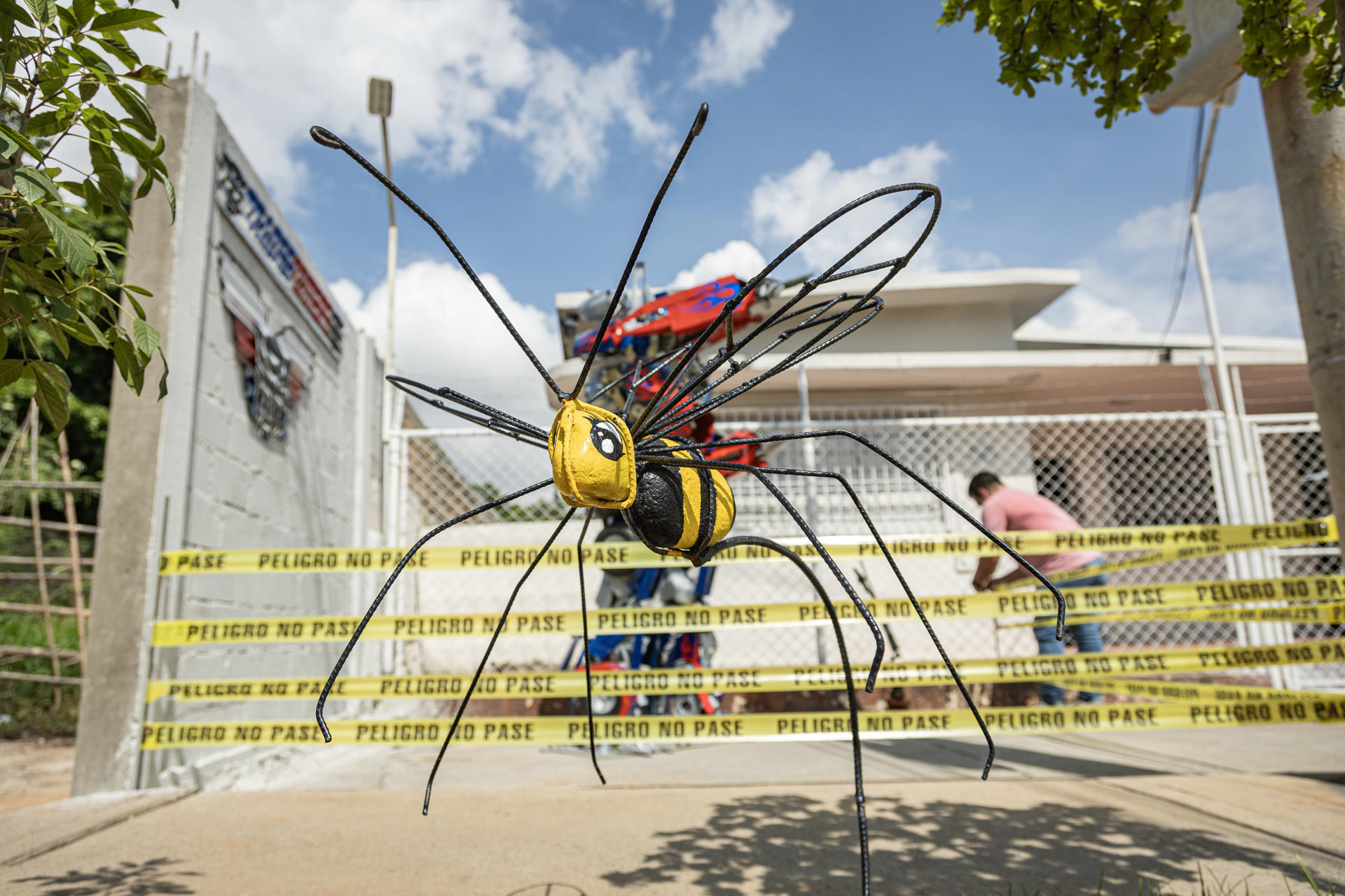Fotografía de una escultura de un insecto en Maracaibo (Venezuela). EFE/ Henry Chirinos