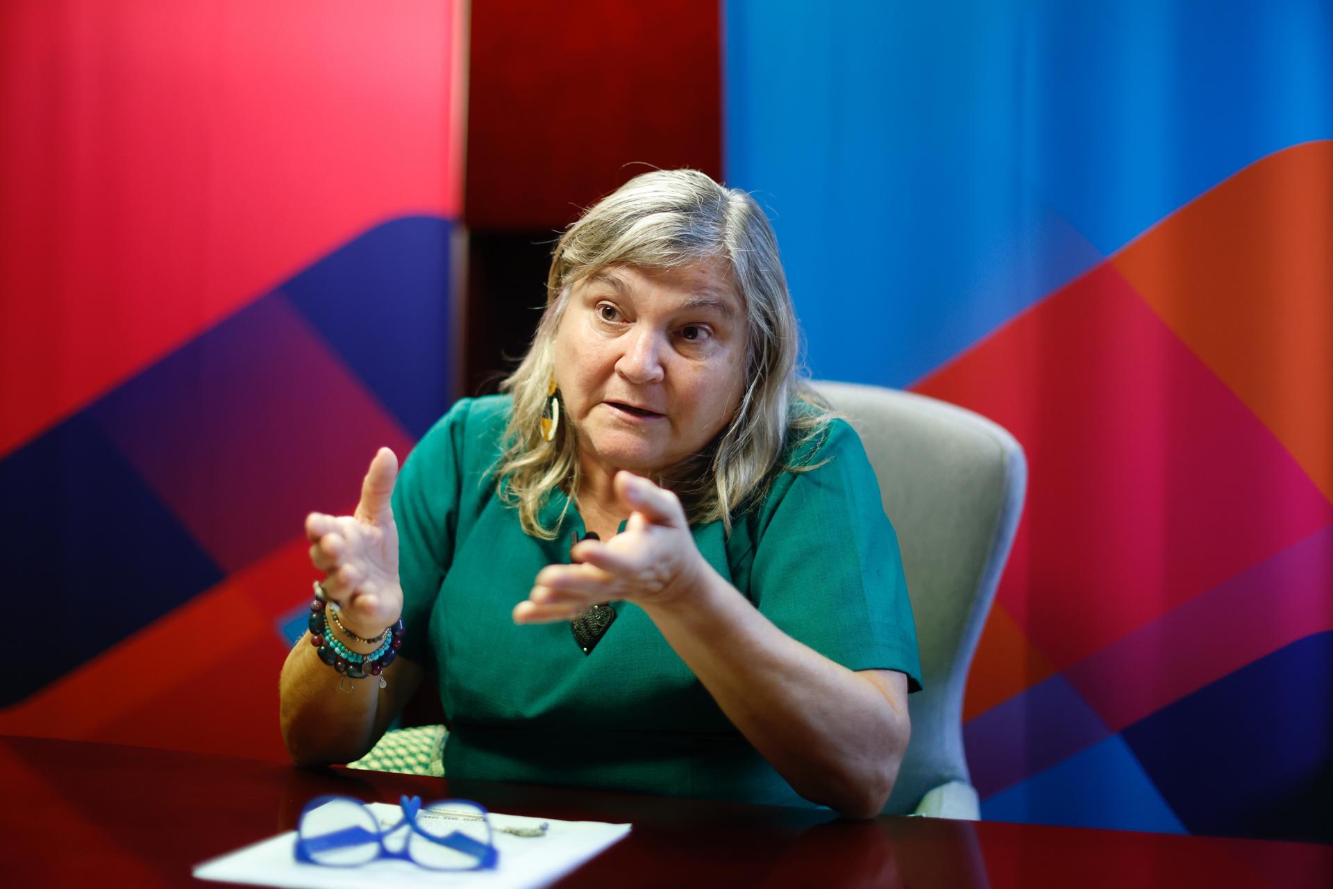 La directora regional de ONU Mujeres, María Noel Vaeza, habla durante una entrevista con EFE este jueves, en Ciudad de México (México). EFE/ Sáshenka Gutiérrez
