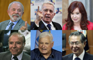 Combo de fotografías de archivo que muestra, desde la izquierda-arriba, al presidente de Brasil, Luiz Inácio Lula da Silva, y a los expresidentes de Colombia, Álvaro Uribe; de Argentina, Cristina Fernández de Kirchner. Abajo, a los expresidentes de Argentina, Carlos Menem; de Panamá, Ricardo Martinelli, y de Perú, Alberto Fujimori. EFE/Archivo