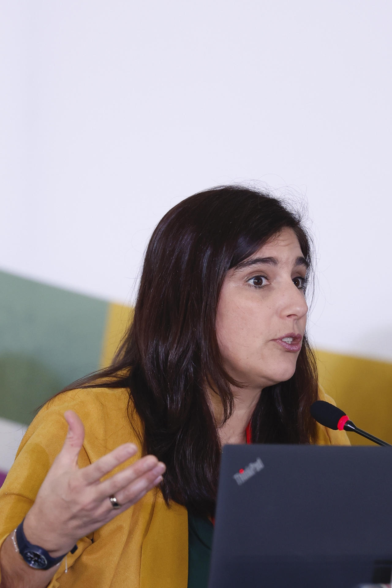La oficial superior de Asuntos Sociales de la División de Asuntos de Género de la Comisión Económica para América Latina y el Caribe (Cepal), Lucía Scuro, habla en la decimosexta Conferencia Regional sobre la Mujer de América Latina y el Caribe este jueves, en Ciudad de México (México). EFE/ Sáshenka Gutiérrez
