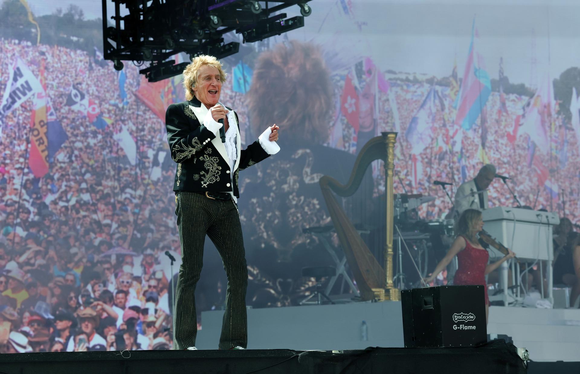 El músico británico Rod Stewart. EFE/Andy Rain