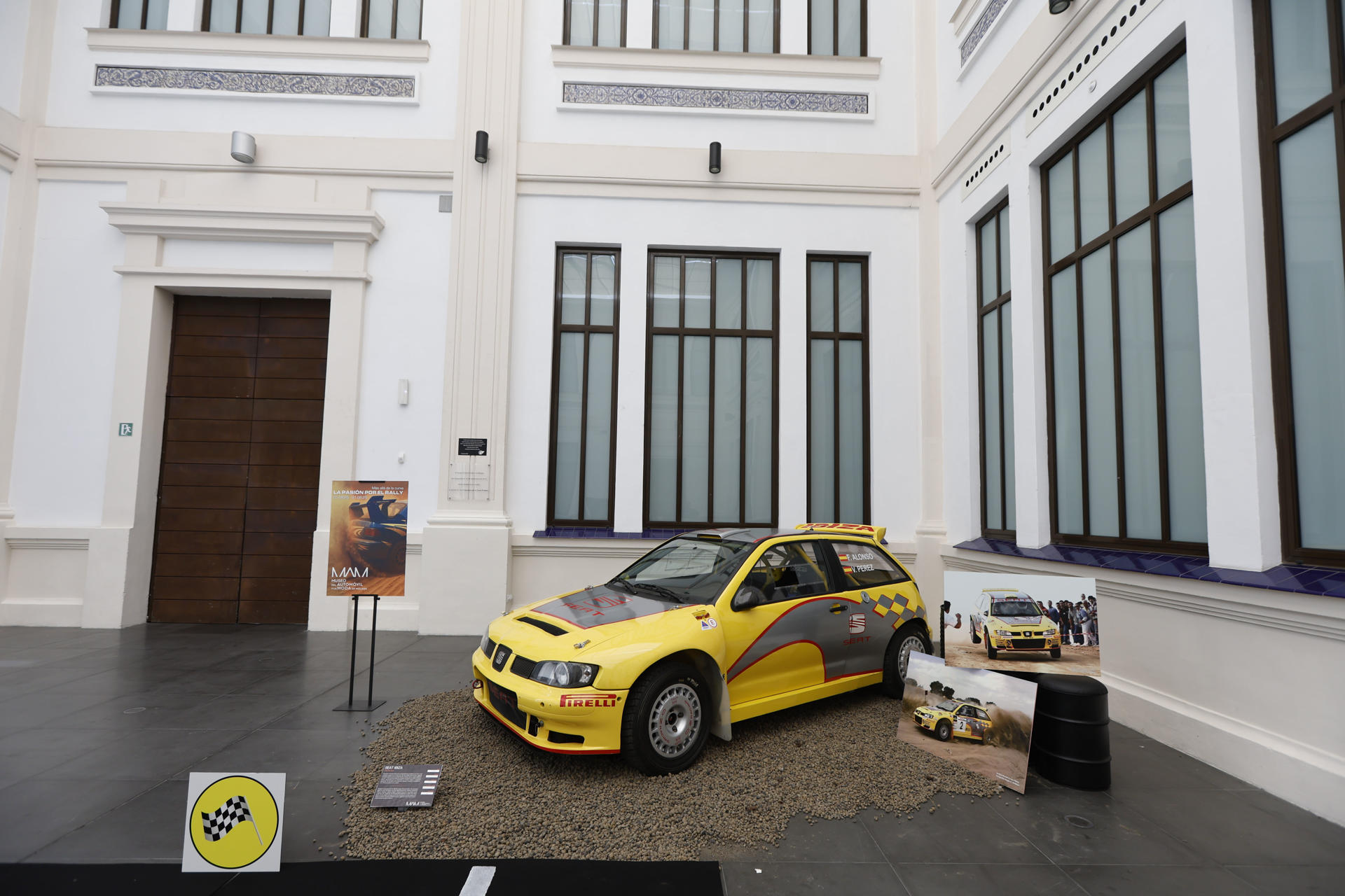 El Seat Ibiza con el que Flavio Alonso se coronó como rey de España forma parte de la exposición 'La Pasión por el Rally. Más Allá de la Curva'. EFE/ Jorge Zapata
