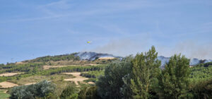 Imagen del incendio en la zona navarra de Obanos. EFE/Gobierno Navarra ***SOLO USO EDITORIAL/SOLO DISPONIBLE PARA ILUSTRAR LA NOTICIA QUE ACOMPAÑA (CRÉDITO OBLIGATORIO)***
