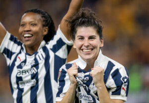 Fotografía de archivo de la jugadora española Lucia Garcia de Rayadas durante un encuentro celebrado en el estadio BBVA de la ciudad de Monterrey (México). EFE/ Miguel Sierra