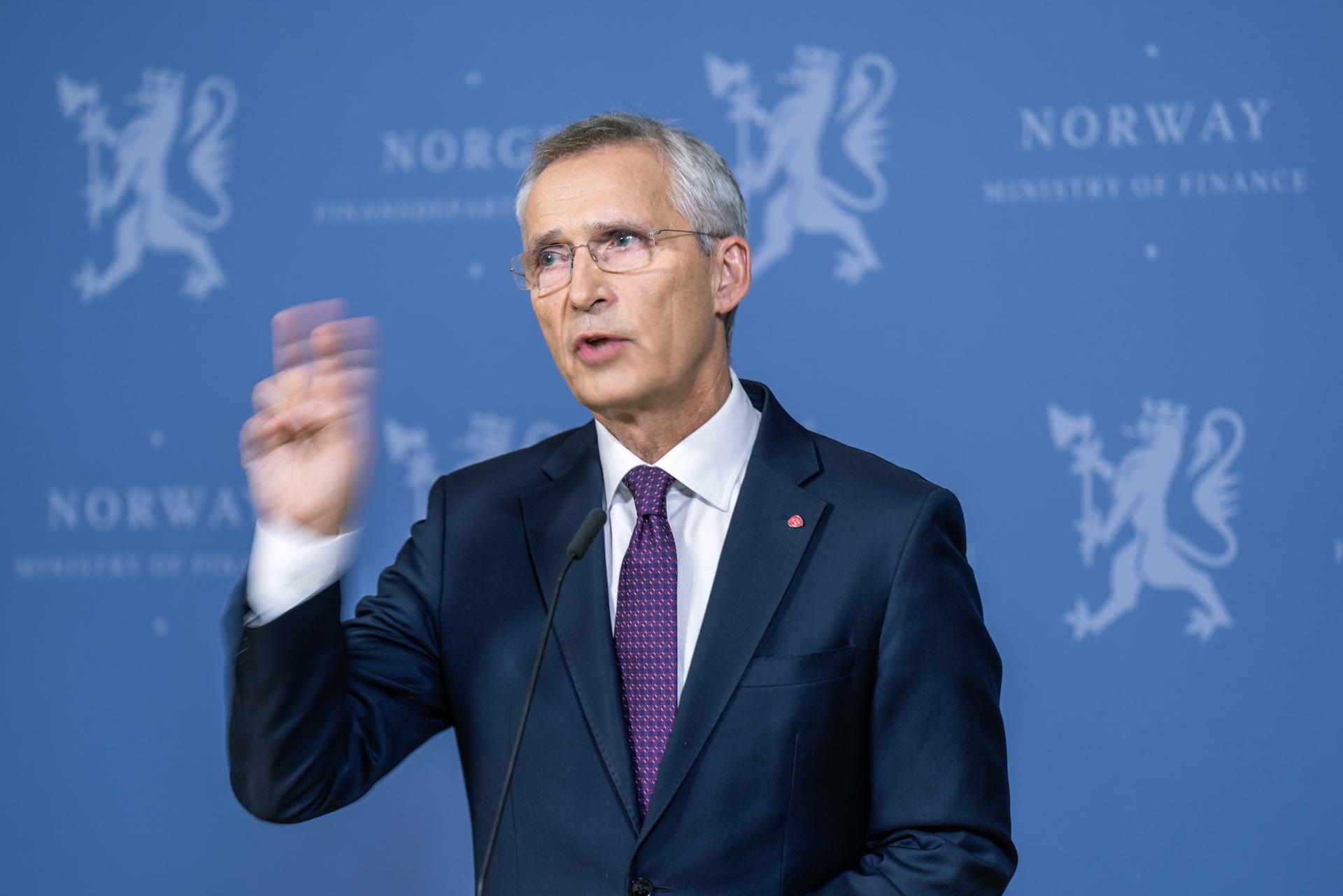 El ministro noruego de Finanzas, Jens Stoltenberg, durante una rueda de prensa en Oslo, Noruega, hoy 18 de agosto de 2025. EFE/EPA/Fredrik Varfjell NORWAY OUT