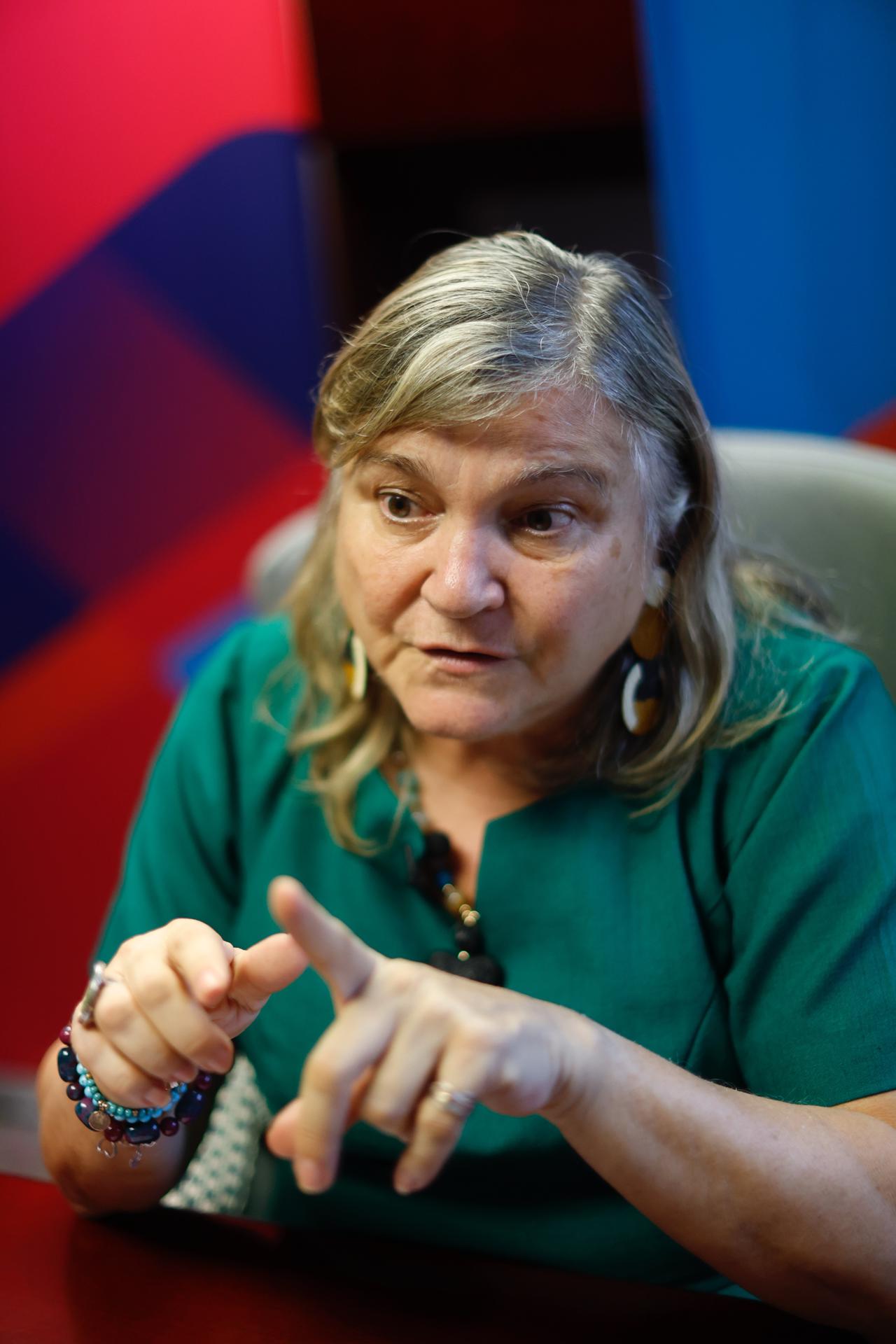 La directora regional de ONU Mujeres, María Noel Vaeza, habla durante una entrevista con EFE este jueves, en Ciudad de México (México). EFE/ Sáshenka Gutiérrez
