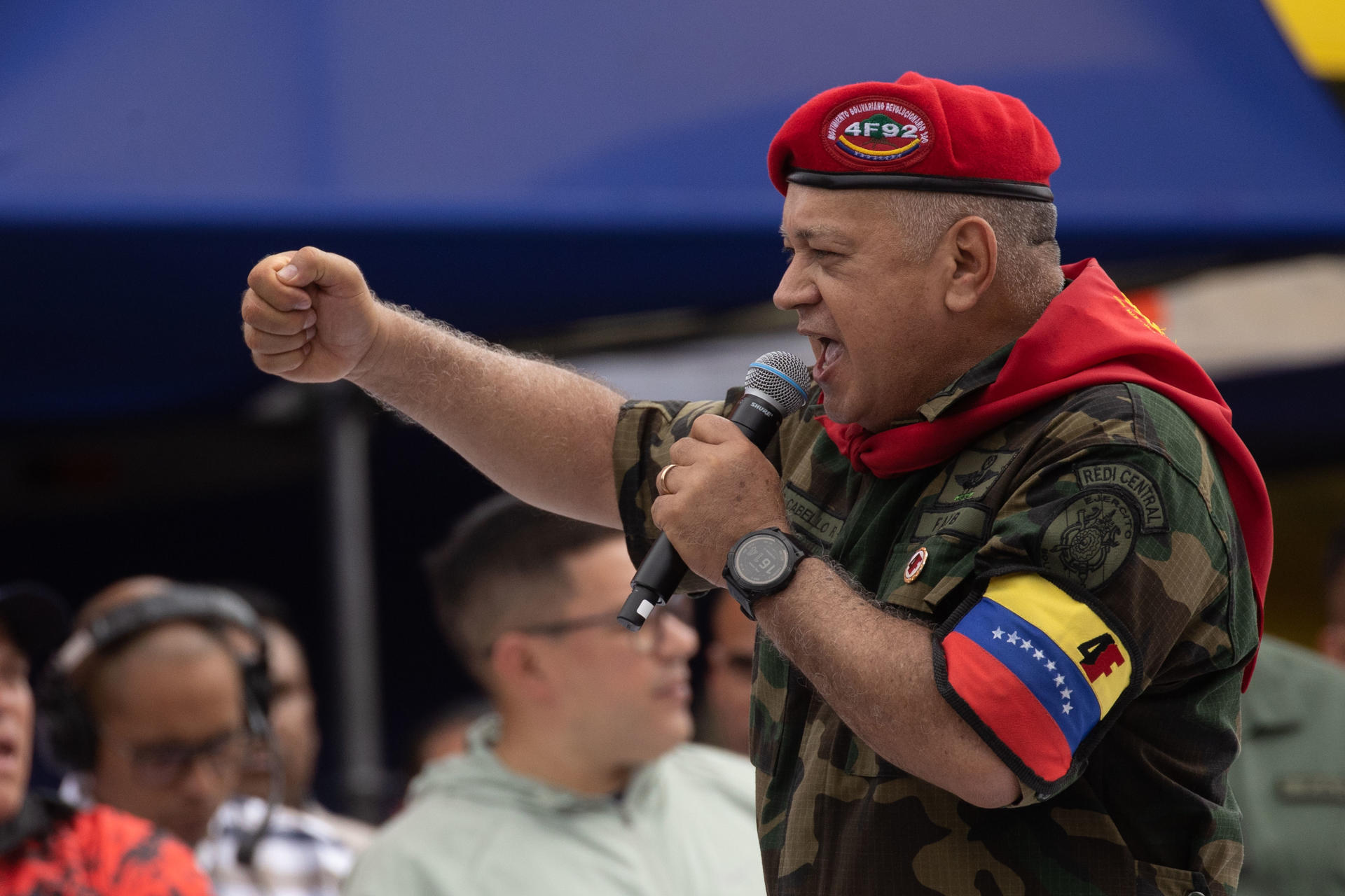 Fotografía de archivo del ministro de Interior de Venezuela, Diosdado Cabello, durante un acto público, en Caracas (Venezuela). EFE/Rayner Peña