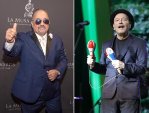 Combo de fotografías de archivo donde aparecen los músicos Willie Colón (i) y Rubén Blades. EFE/ G. Viera/ B. Velasco