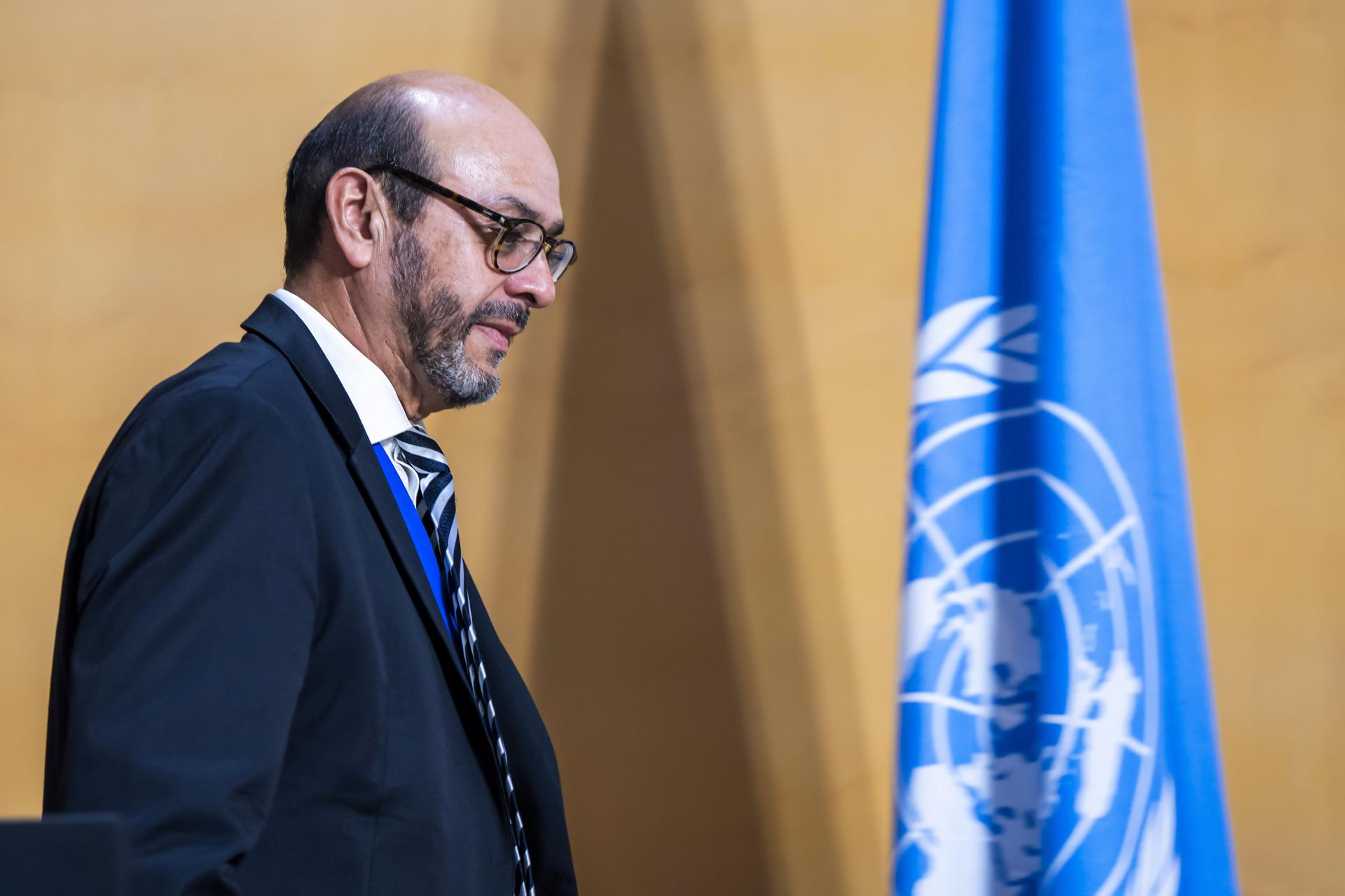 El presidente del Comité Negociador Internacional, Luis Vayas Valdivieso. EFE/EPA/MARTIAL TREZZINI