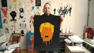 Fotograma cedido por Sound Off Films donde aparece el ilustrador Edel Rodríguez durante una escena del documental 'Freedom is a Verb' (La Libertad es un Verbo) que se estrenó en noviembre de 2024 y que a partir del próximo martes estará disponible en formato digital a través de Youtube. EFE/ Sound Off Films