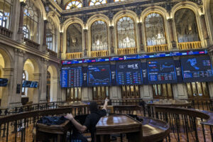 Imagen de este miércoles de la Bolsa de Madrid.EFE/ Vega Alonso