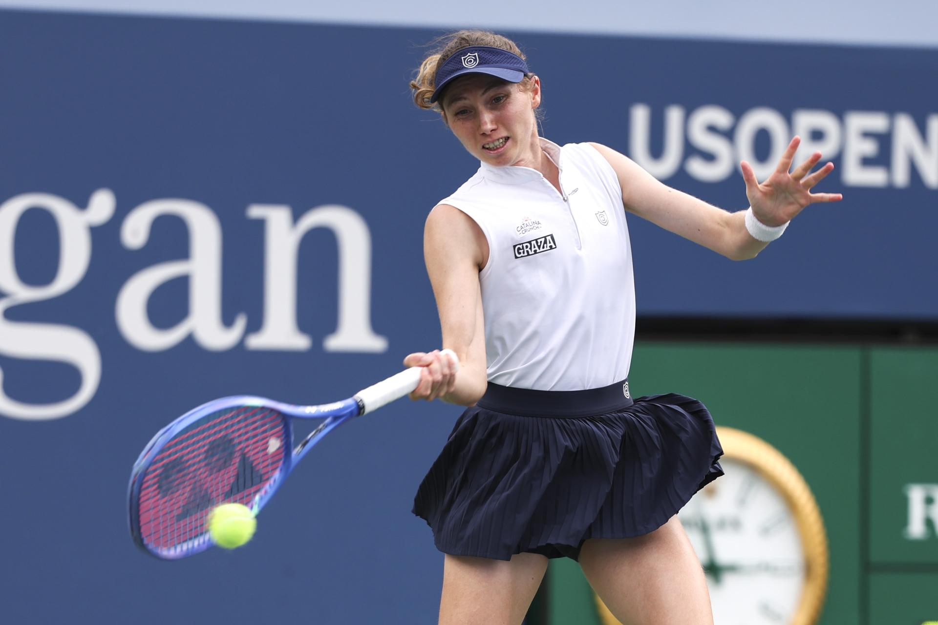 La española Cristina Bucsa alcanzó los octavos de final en un 'grande' por primera vez en su carrera. EFE/EPA/SARAH YENESEL